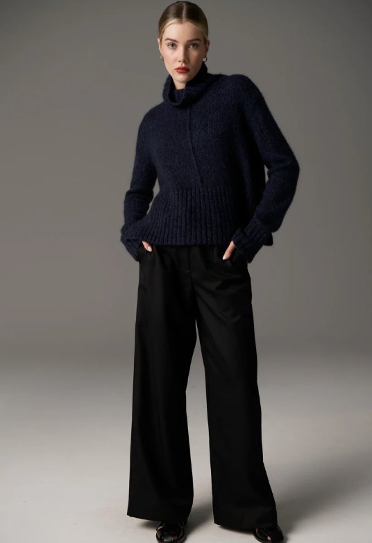 POL - Grove High Neck Knit in Ink