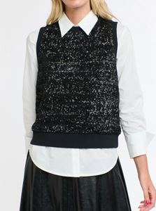 365 Days - Sequin Tank in Black