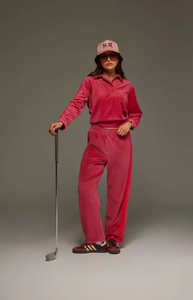 Araminta James - Mara Velour Pant in Pomegranite