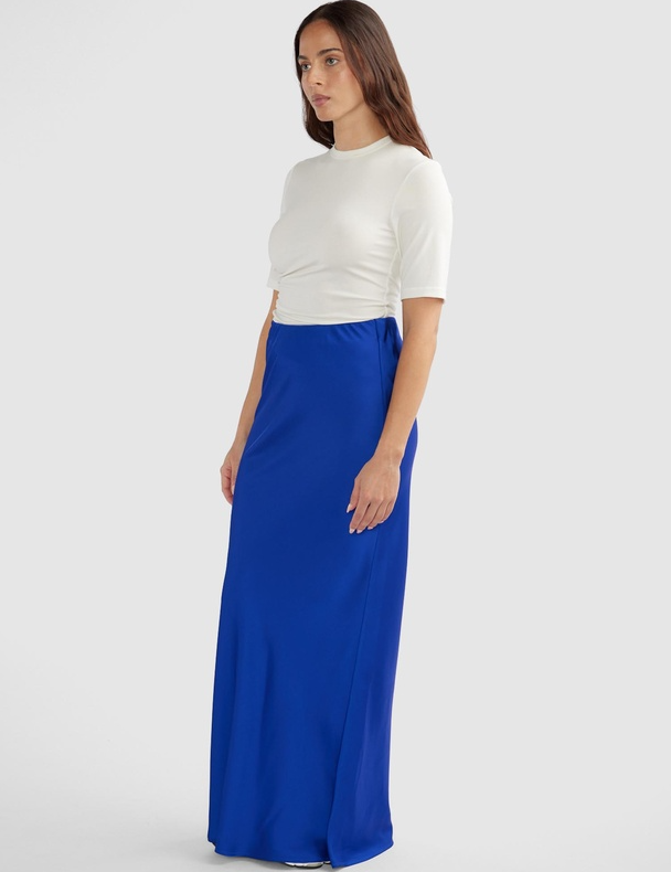 Ena Pelly - Lola Satin Skirt in Electric Blue