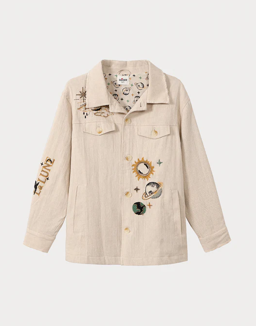Me369 - Briann Embroidered Jacket in Sand