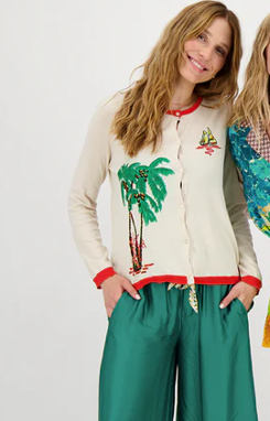Me369 - Jan Cardigan in Palm Tree