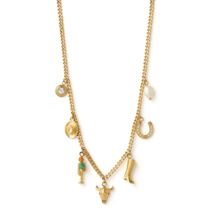 Arms of Eve -Rodeo Gold Charm Necklace