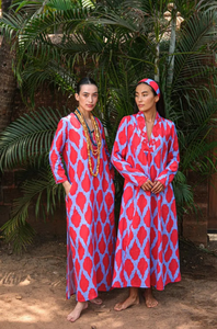 Nimo with Love - Sandalwood Dress in Ikat Red