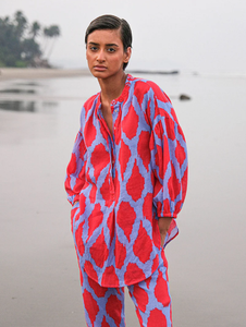 Nimo with Love - Sassafras Blouse in Ikat Red