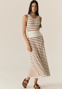 POL - Luca Tank Dress in White/Camel