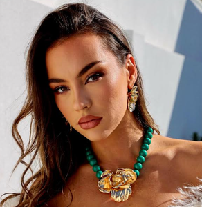 Chrissy L Jewellery - Amalfi Necklace with Gold Flower