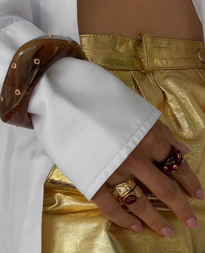 Luv Aj - The Ibiza Lucite Cuff in Gold