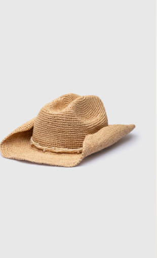 Mia Capri - Pearl Cowboy Hat in Raffia
