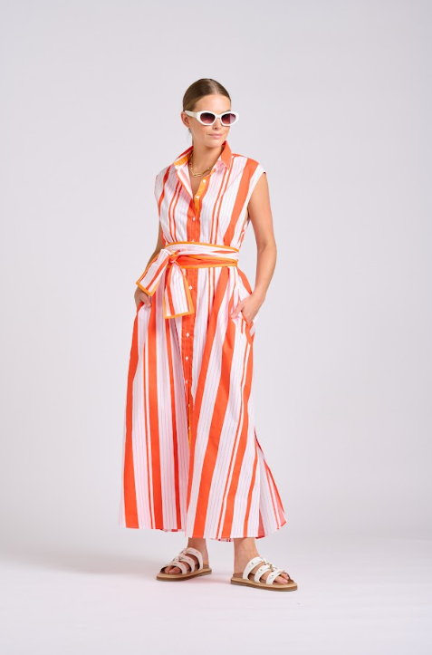 Shirty - Sabine Dress in Sunset Retro Stripe