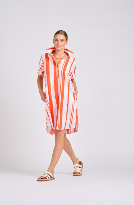 Shirty - The Catie Dress in Sunset Rio Stripe