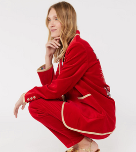 Me369 - Simone Velour Blazer in Red