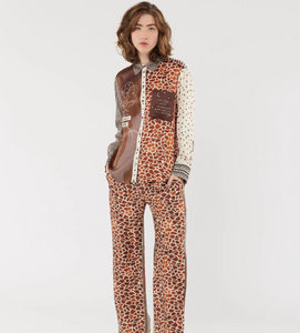 Me369 - Isabel Mixed Print Shirt in Chocolate