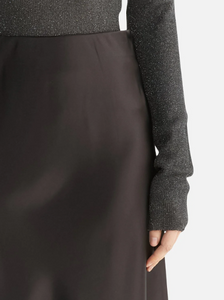 Ena Pelly - Logan Satin Maxi Skirt in Black