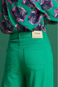 POM Amsterdam - Wide Leg Jeans in Jade Green