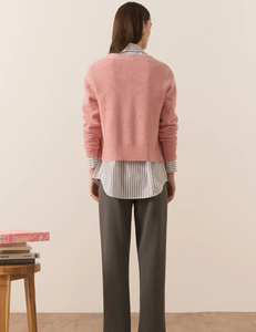 POL - Willow V Neck Cardigan in Pink