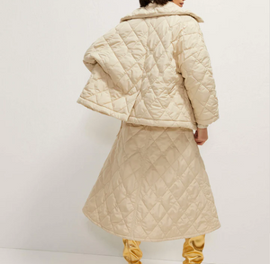 Beatrice - Giaccone Quilt Jacket in Off White
