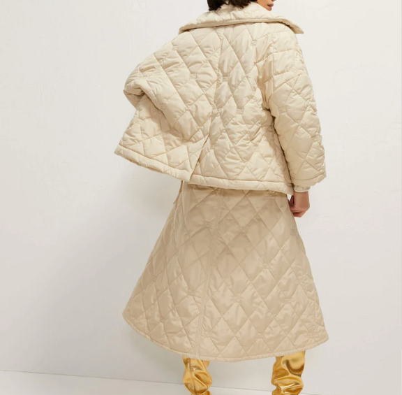 Beatrice - Gonna Quilt Skirt in Off White