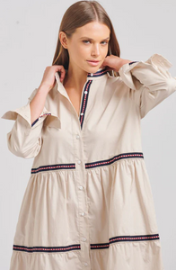 Shirty - Sandy Relaxed Tiered Dress in Stone