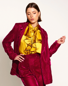 Fate + Becker - Only She Knows Ruffle Shirt in Gold
