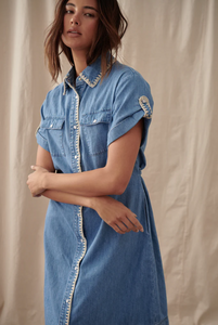 Kireina - Simone Dress in 70's Blue