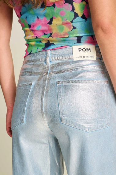 POM - Wide Leg Jean in Denim Metallic