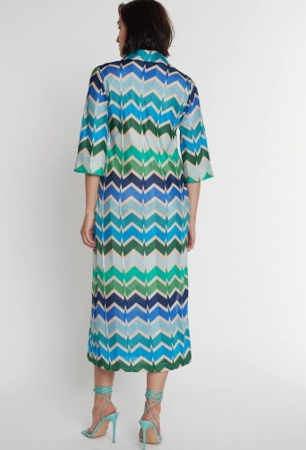 Ana Alcazar - Casual Shirt Dress in Zig-Zag