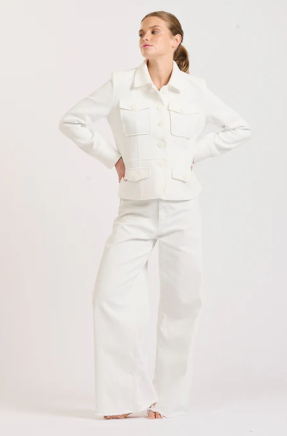 Shirty - Hemming Scuba Jacket in Club White