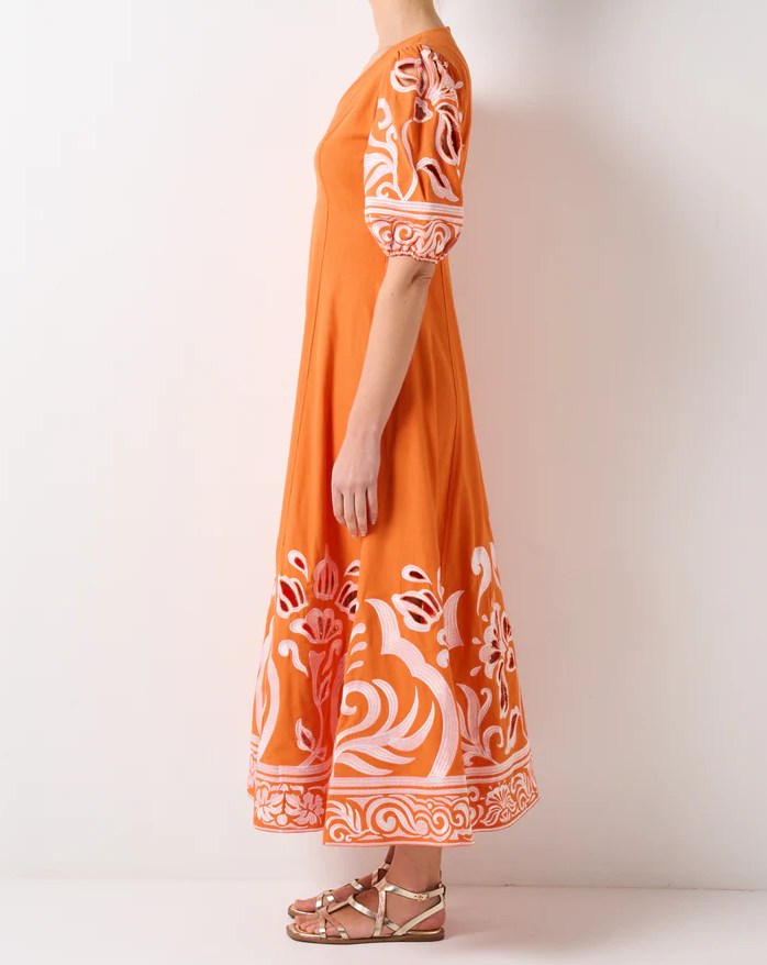 Walnut - Santorini Dress in Tangerine