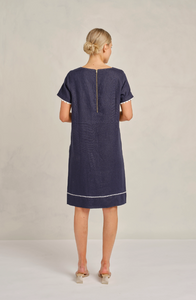 Alessandra - Chiara Wave Dress in Navy