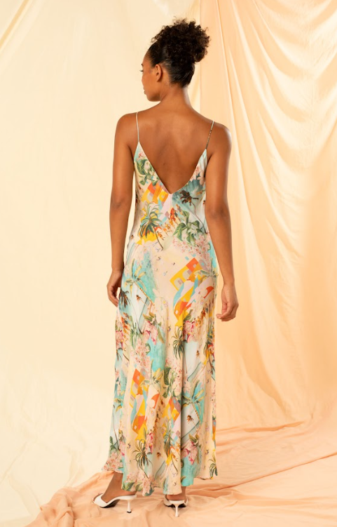 Kachel - Lia Maxi Slip Dress in Vacanza