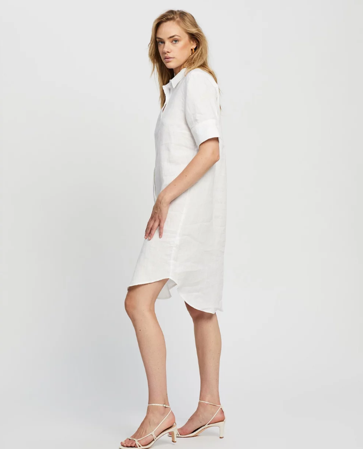 FWRD - Hettie Shirt Dress in White