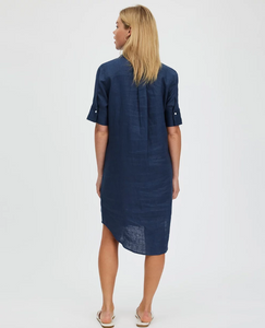 FWRD - Hettie Shirt Dress in French Navy