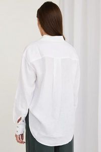 Flo + Frankie - Oversized Linen Shirt in White