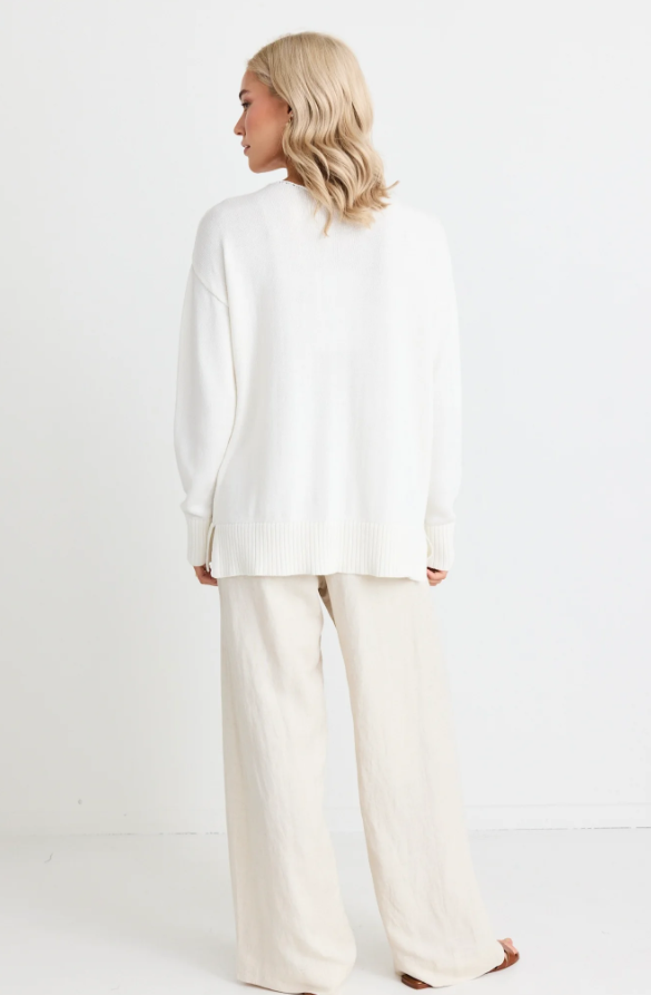 Flo + Frankie - Island Pleat Front Wide Leg Pant in Natural