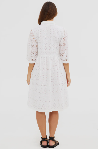 Waldrey - Scarlett Midi Dress in White