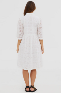 Waldrey - Scarlett Midi Dress in White