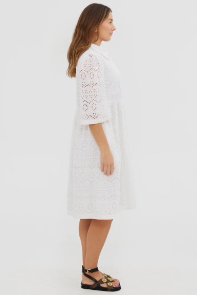 Waldrey - Scarlett Midi Dress in White