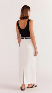 Staple the Label - Innes Denim Midi Skirt in White