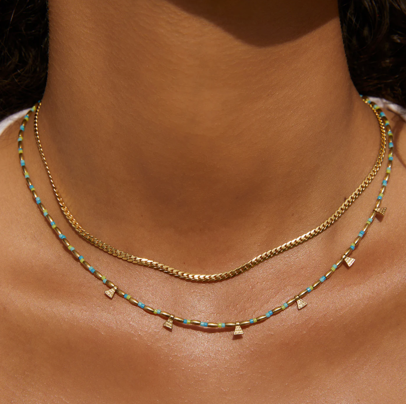 Arms of Eve - Natalia Gold Necklace in Ocean