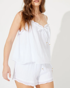 Peach & Parla - White Linen Set