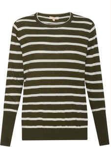 POL - Liora Knit in Khaki/Pebble Stripe