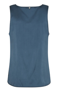 Mos Mosh - Astrid V-Neck Silk Tank in Storm