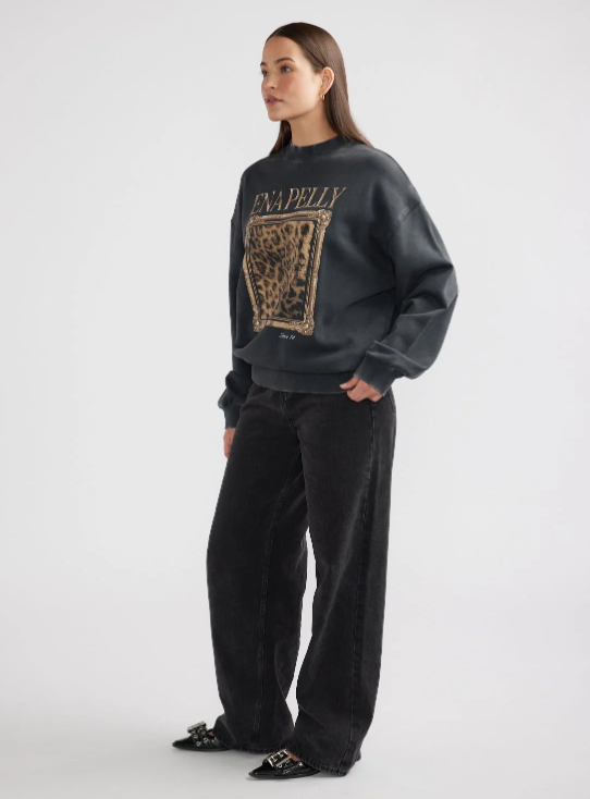 Ena Pelly - Revere Sweatshirt in Vintage Black