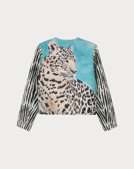 Me369 - Della Cropped Tropical Safari Jacket