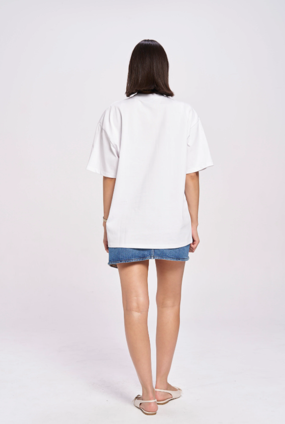 Maku - New York Fleur Tee in Lucent White