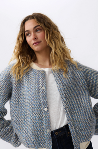 Kireina - Abigail Bomber in Blue/Cream/Pink