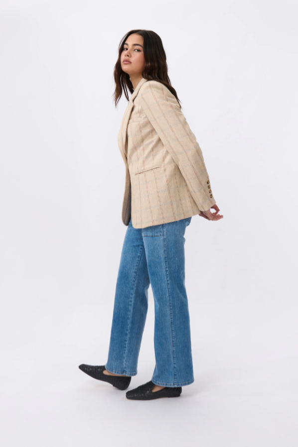 Kireina - Addison Blazer in Cream Check