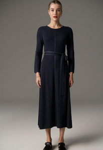 POL - Lara Dress Lurex in Blue/Ink