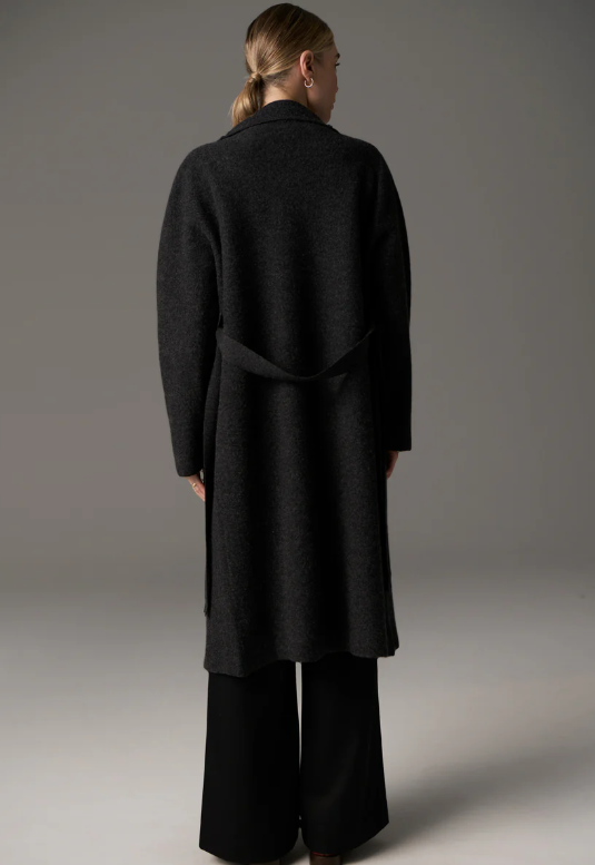 POL - Ruben Draped Coat in Charcoal